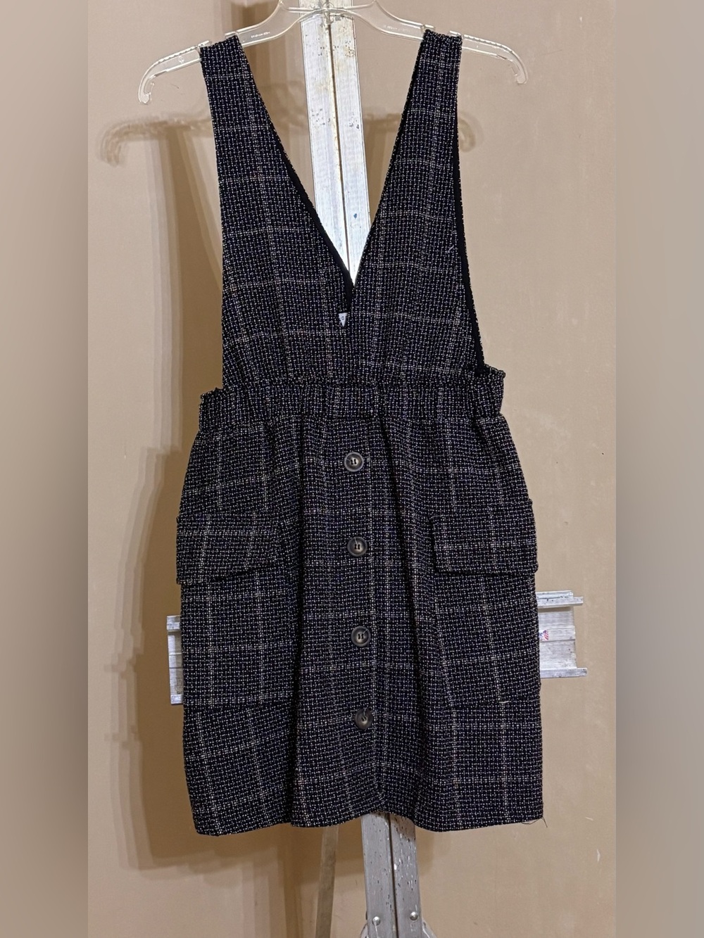 Paper Crane Black and White Tweed Jumper dress Sz Small